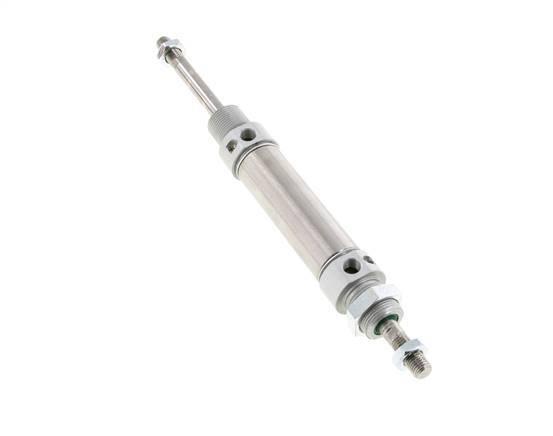 ISO 6432 Round Double Acting Cylinder 25-50mm - Magnetic - Damping - Male Threaded - Double Rod