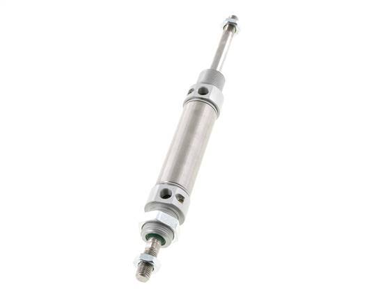 ISO 6432 Round Double Acting Cylinder 25-50mm - Magnetic - Damping - Male Threaded - Double Rod