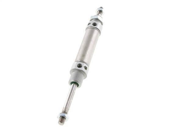 ISO 6432 Round Double Acting Cylinder 25-50mm - Magnetic - Damping - Male Threaded - Double Rod