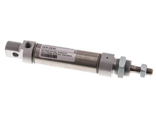 ISO 6432 Round Single Acting Cylinder 25-50mm - Magnetic