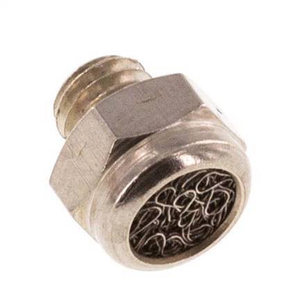 M5 Nickel-Plated Brass Compact Pneumatic Muffler 1.4301 Wire Mesh [10 Pieces]