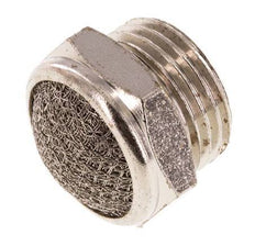 G1/2'' Nickel-Plated Brass Compact Pneumatic Muffler 1.4301 Wire Mesh [2 Pieces]