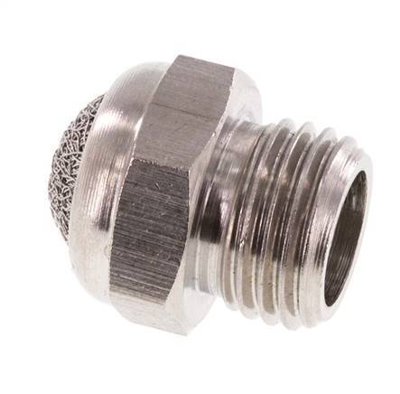 G1/4'' Stainless Steel Compact Pneumatic Muffler 1.4301 Wire Mesh
