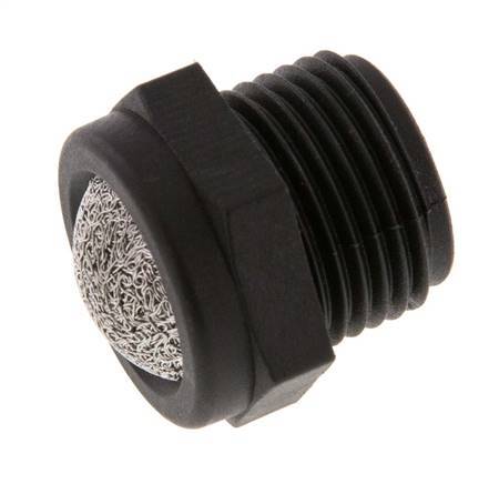 G3/8'' PA Compact Pneumatic Muffler 1.4301 Wire Mesh [2 Pieces]