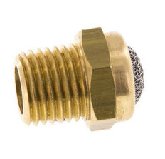 NPT 1/4'' Brass Compact Pneumatic Muffler 1.4301 Wire Mesh [5 Pieces]