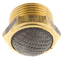 NPT 1'' Brass Compact Pneumatic Muffler 1.4301 Wire Mesh