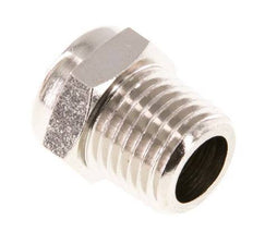 NPT 1/4'' Nickel-Plated Brass Compact Pneumatic Muffler 1.4301 Wire Mesh [5 Pieces]