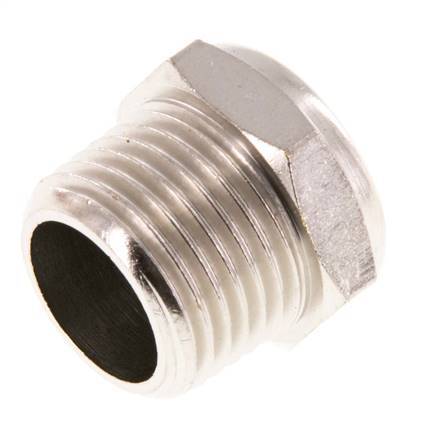 NPT 1/2'' Nickel-Plated Brass Compact Pneumatic Muffler 1.4301 Wire Mesh [2 Pieces]