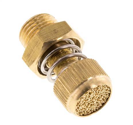 G1/8'' Brass Flow Control Muffler With Knurled Screw [2 Pieces]