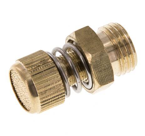 G3/8'' Brass Flow Control Muffler With Knurled Screw