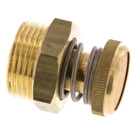 G1'' Brass Flow Control Muffler With Knurled Screw