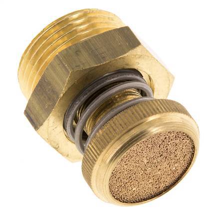G1'' Brass Flow Control Muffler With Knurled Screw