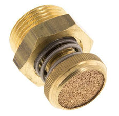 G1'' Brass Flow Control Muffler With Knurled Screw