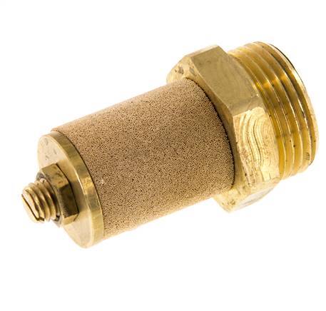 G1'' Brass Flow Control Muffler With Lock Nut