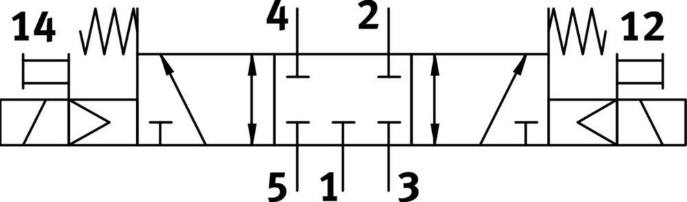Festo 5/3 NC Air Solenoid Valve G1/4 1200l/min - 8031534