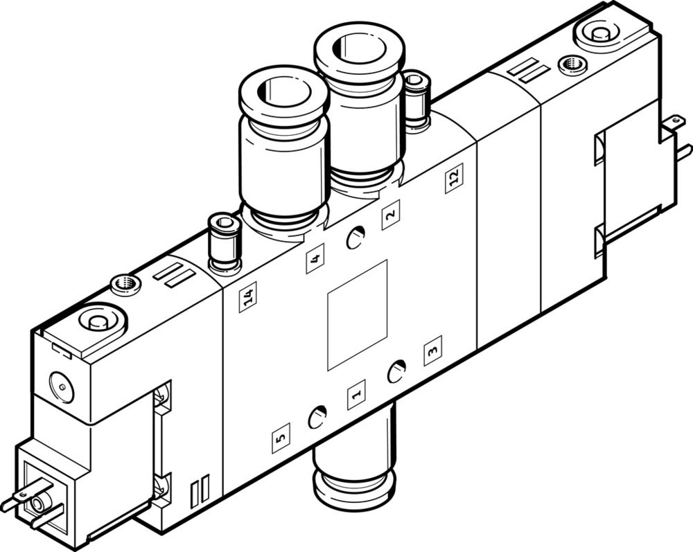 Festo 5/3 Pressurized Air Solenoid Valve QS-10 1000l/min - 170300