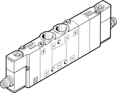 Festo 5/3 Pressurized Air Solenoid Valve G1/8 750l/min - 550246