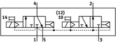 Festo 2x3/2 NO/NC Monostable Air Solenoid Valve Size 18mm ISO 15407-1 400l/min - 547067