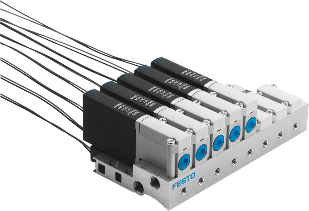 Festo 3/2 NC Monostable Air Solenoid Valve Sub-base 100l/min -0.9 - 8bar/-13 - 116psi - 196121