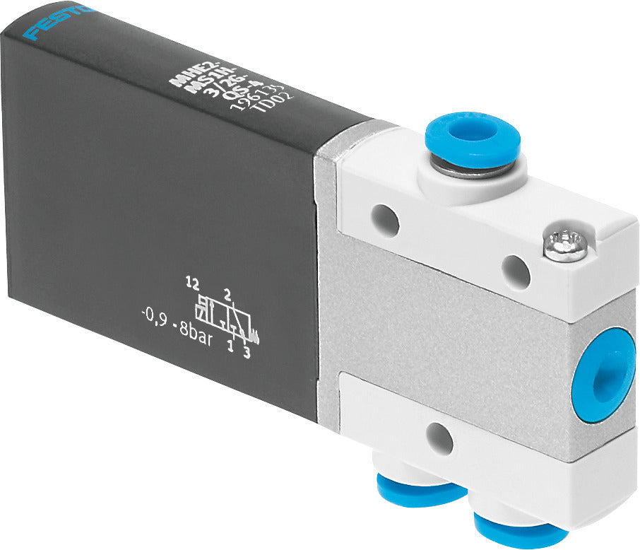 Festo 3/2 NC Monostable Air Solenoid Valve QS-4 100l/min -0.9 - 8bar/-13 - 116psi - 196134