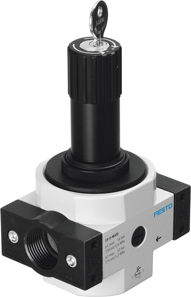 Festo Compressed Air Pressure Regulator G3/8'' 0.5-7bar 3300l/min Midi - 194640