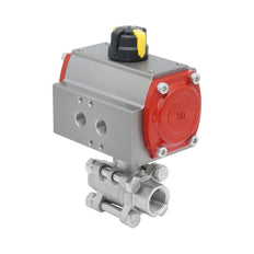 Rp 2-1/2'' 2-Way Pneumatic Stainless Steel Ball Valve Spring-opened