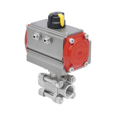 Rp 1-1/4'' 2-Way Pneumatic Stainless Steel Ball Valve Spring-closed