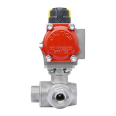 Rp 1-1/2'' T-Port 3-Way Pneumatic Stainless Steel Ball Valve Double-acting
