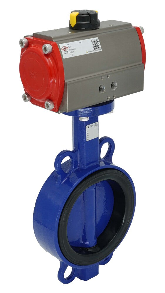 Pneumatic Butterfly Valve DN150 (6 inch) Wafer Cast Iron Stainless Steel EPDM Double Acting