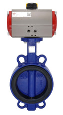 Pneumatic Butterfly Valve DN150 (6 inch) Wafer Cast Iron Stainless Steel EPDM Spring Opening