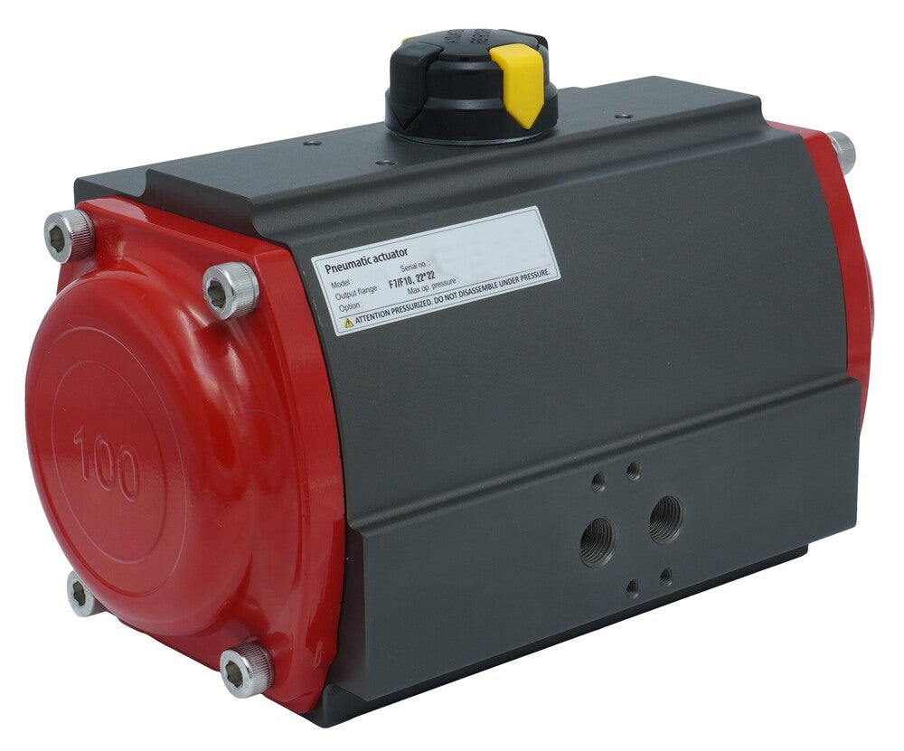 Pneumatic Actuator Rack & Pinion Double Acting 676.8Nm @ 6bar F10/F12 NPT Threads - PR11D-N
