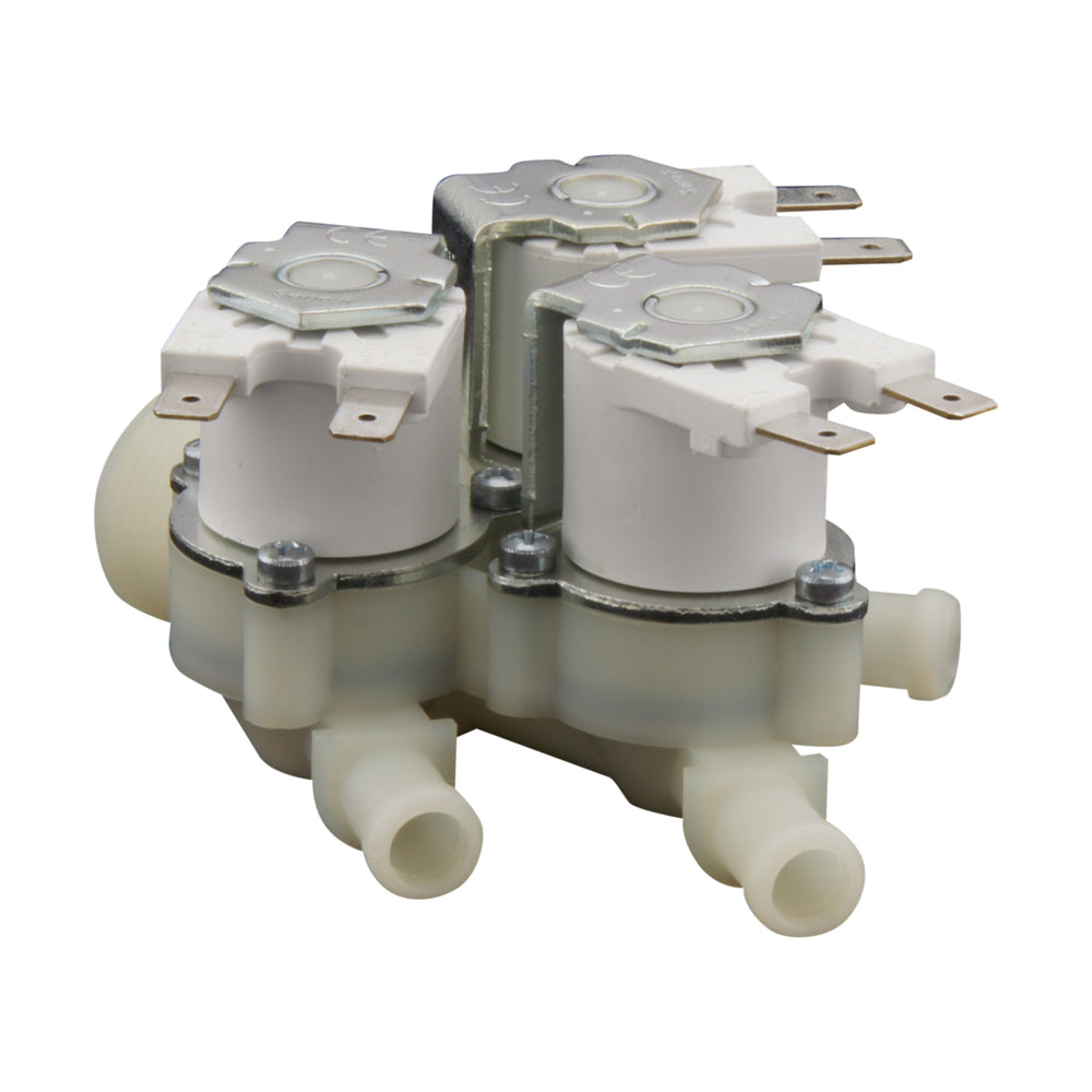 Solenoid Valve RPE triple 3/4''x10mm nylon NBR 180° 0.2-10bar 230VAC