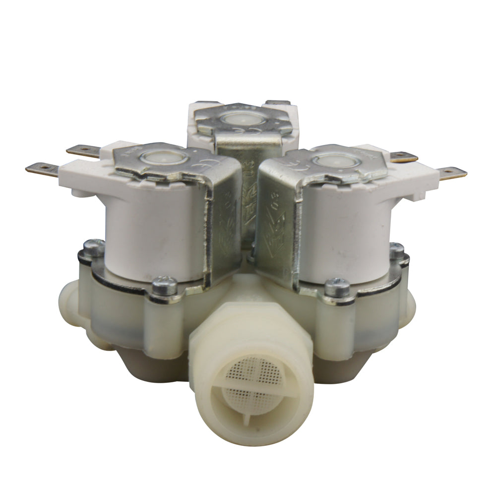 Solenoid Valve RPE triple 3/4''x10mm nylon NBR 180° 0.2-10bar 24V DC