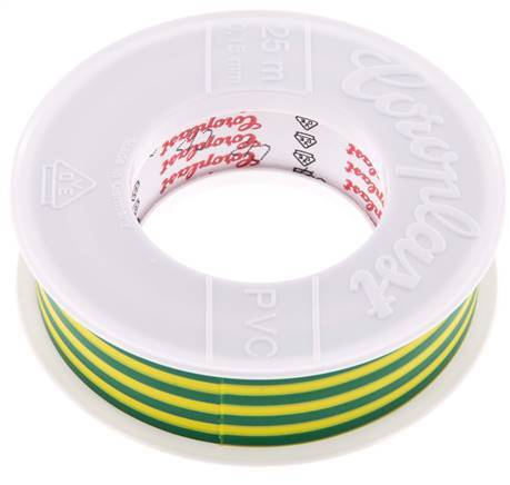 Electrical Insulation Tape VDE-tested 25mm/25m Green/Yellow