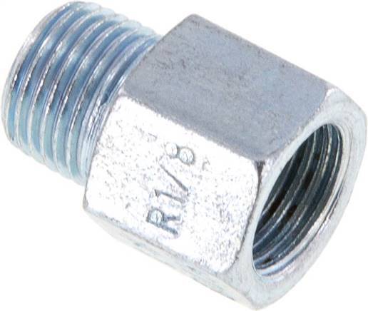 Steel Male R 1/8 inch/Female M10x1 Adapter 14mm [2 Pieces]