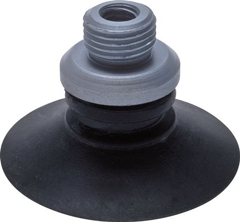 22mm Flat CR Black Vacuum Suction Cup Stroke 0.5mm Support Ribs [2 Pieces]