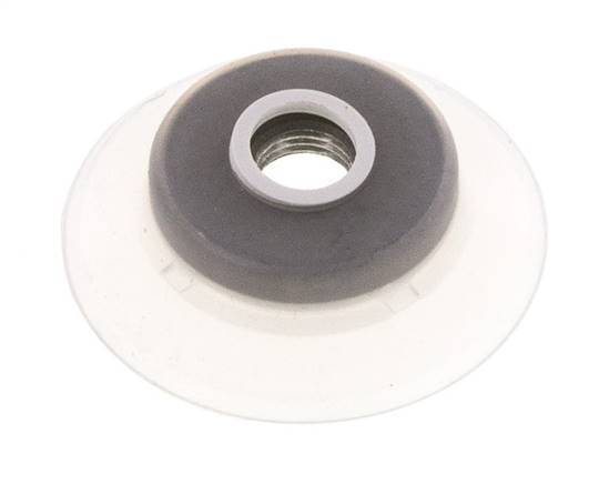60mm Flat Silicone Clear Vacuum Suction Cup G 1/4 inch Female Stroke 5mm Robust Lips