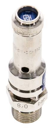 G 3/8'' Nickel-plated Brass Pre-Set Safety Valve 0.6 bar (8.7 psi) DN 8
