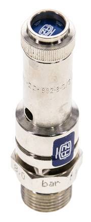 G 3/8'' Nickel-plated Brass Pre-Set Safety Valve 0.6 bar (8.7 psi) DN 8