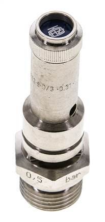 G 1/2'' Nickel-plated Brass Pre-Set Safety Valve 9.8 bar (142.14 psi) DN 8