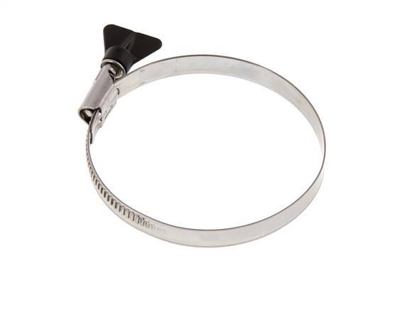 80 - 100 mm Hose Clamp with a Stainless Steel 304 12 mm band With Butterfly Handle - Norma