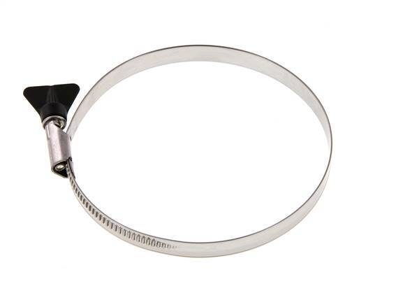 110 - 130 mm Hose Clamp with a Stainless Steel 304 12 mm band With Butterfly Handle - Norma