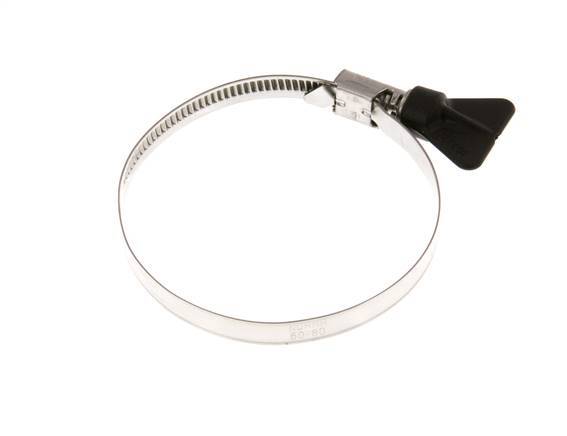 60 - 80 mm Hose Clamp with a Stainless Steel 304 9 mm band With Butterfly Handle - Norma [2 Pieces]