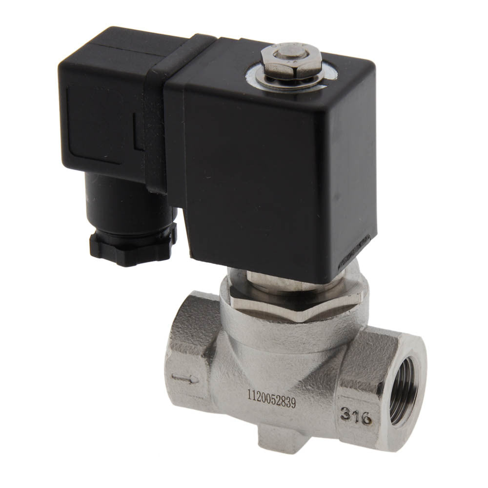 Solenoid Valve ST-SA 3/8'' stainless steel FKM 0-10bar 12V DC