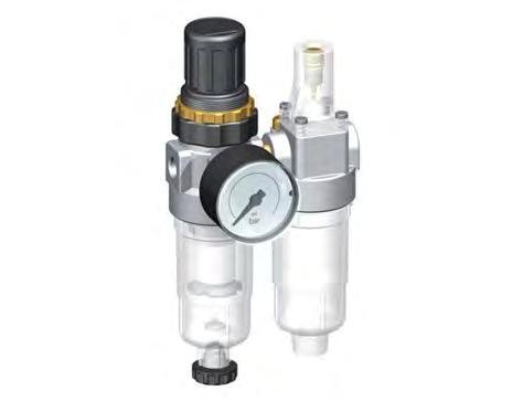 FRL 2-Part G1/8'' 350 l/min 0.5-3.0bar/7-44psi Semi-Auto Polycarbonate Standard 0