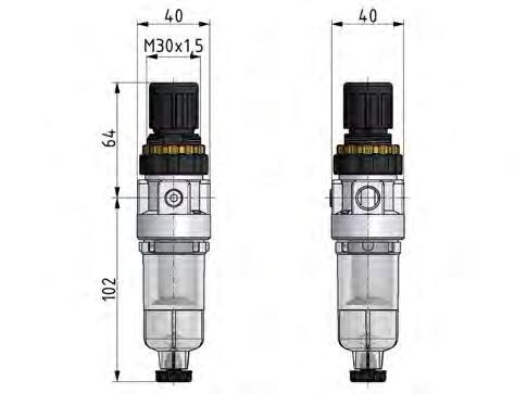 Filter-Regulator G1/8'' 350 l/min 0.5-10.0bar/7-145psi Auto Polycarbonate Standard 0