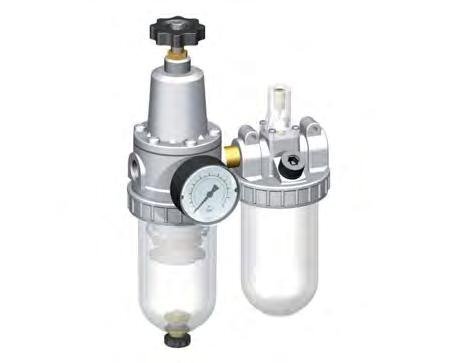 FRL 2-Part G1/2'' 800 l/min 0.5-10.0bar/7-145psi Semi-Auto Polycarbonate Standard 2