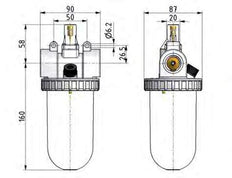 Lubricator G3/4'' Polycarbonate Standard 3