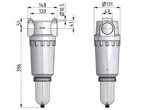 Filter 60microns G1 1/4'' 30000 l/min Auto (Closed Without Pressure) Polycarbonate Standard 8