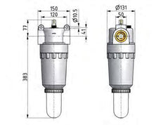 Lubricator G1 1/2'' Polycarbonate Standard 8